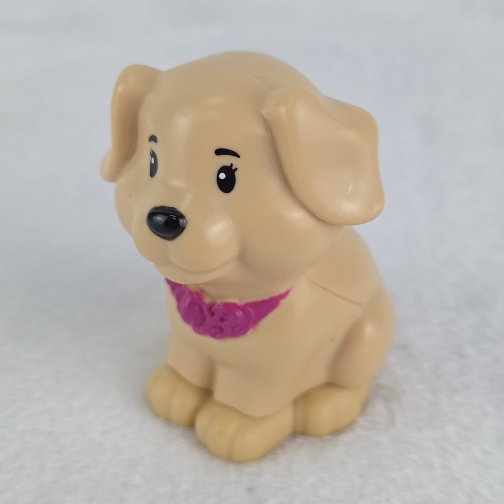 Fisher Price Little People Barbie Pet Spa Honey Dog Puppy Pink Collar Figure 2"